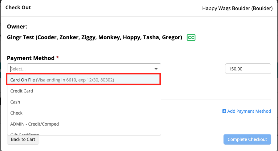 Checkout page with payment method options.