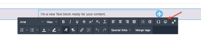 Text editor toolbar with formatting options.