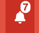 Notification bell with number 7.