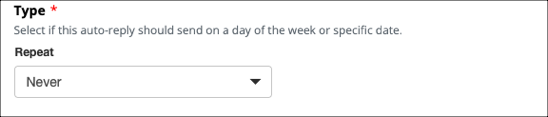 Auto-reply type selection dropdown menu.