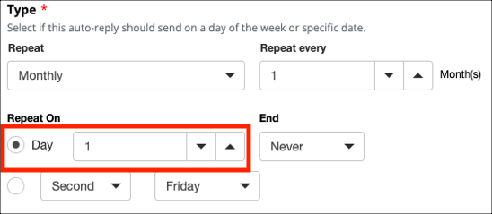 Auto-reply settings interface screenshot.