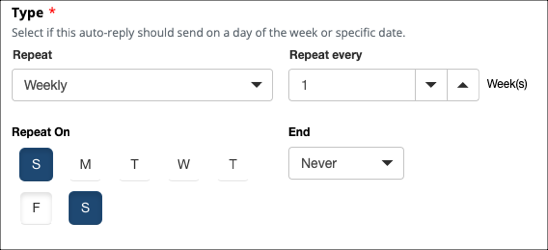 Auto-reply settings interface.