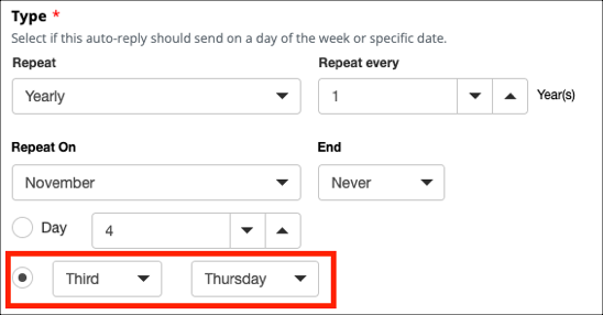 Auto-reply settings interface screenshot.