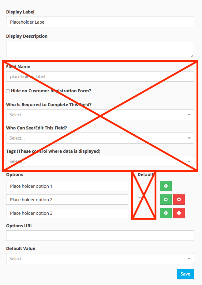 Display Placeholder Label Fields