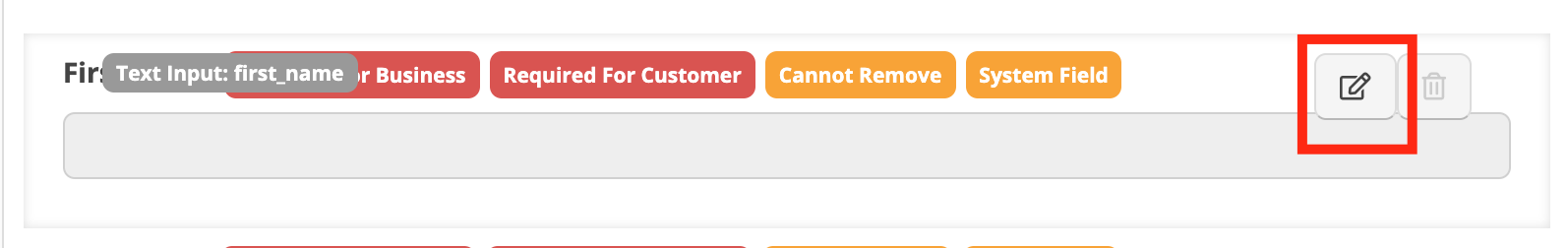 Form field with edit icon highlighted