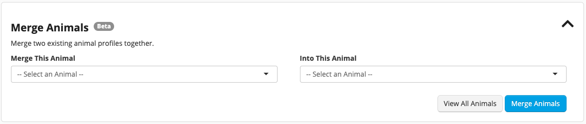 Animal profile merge interface.
