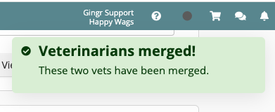 Veterinarians merged notification