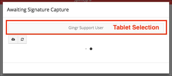 Awaiting Signature Capture screen interface.