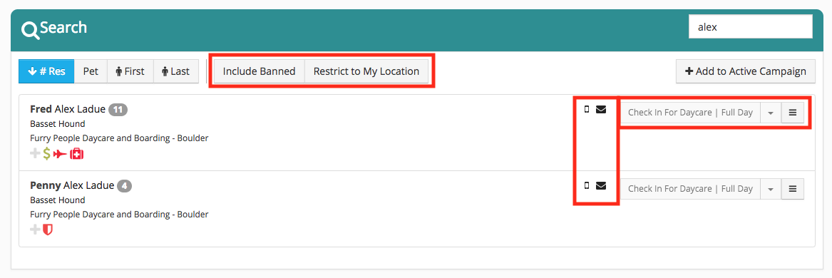 Search results for Basset Hounds in daycare.