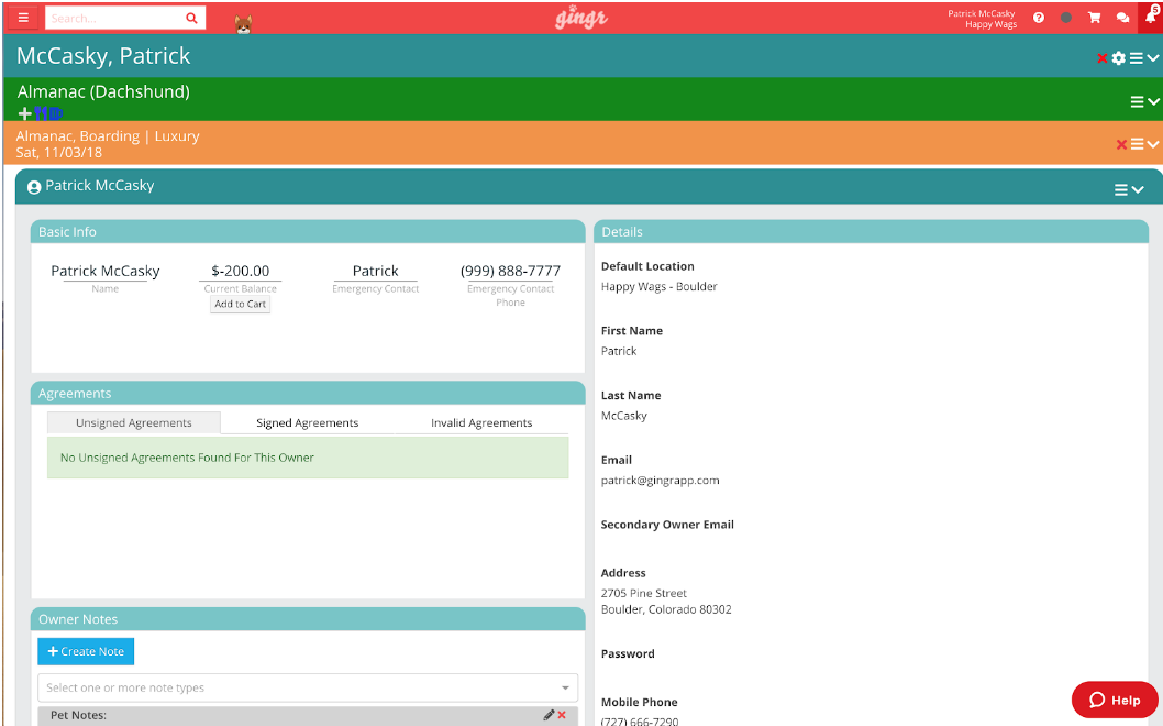 Reservation Detail Page