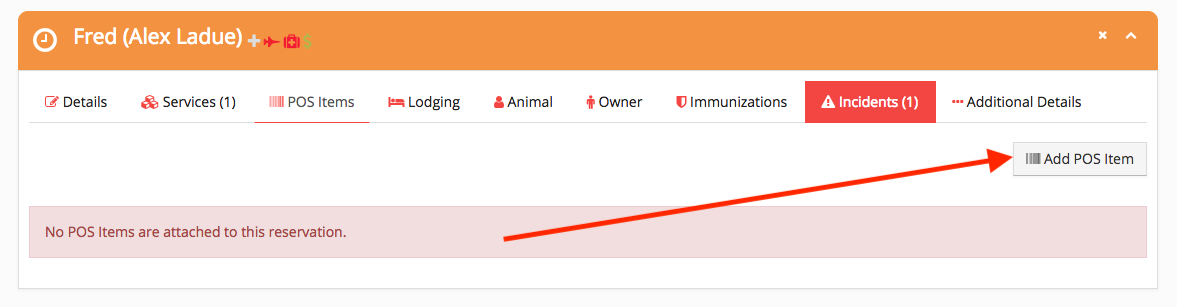 Add POS Item" button highlighted.