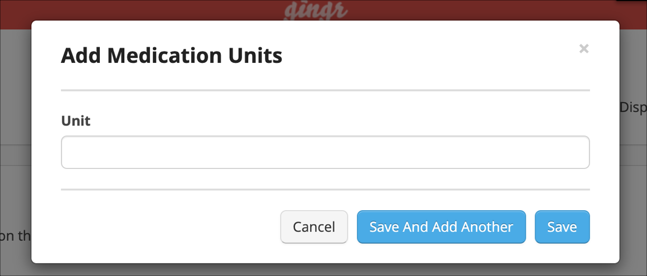Add Medication Units dialog box
