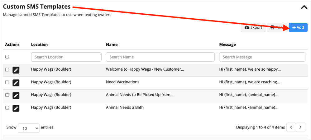 Create Canned SMS Templates (How-To) – Gingr
