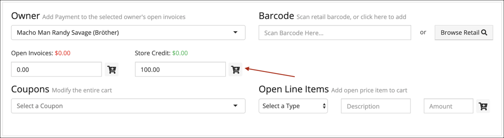 Invoice and payment interface screenshot.