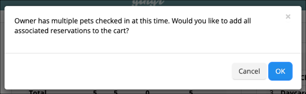 Reservation confirmation dialog box