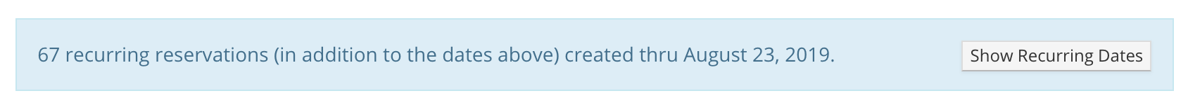 67 recurring reservations message