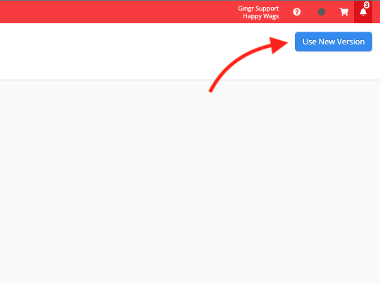 Use New Version" button with red arrow.