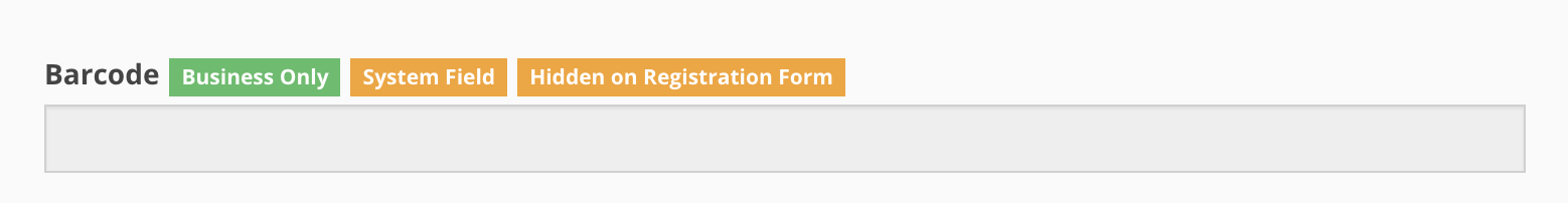 Barcode field with status labels