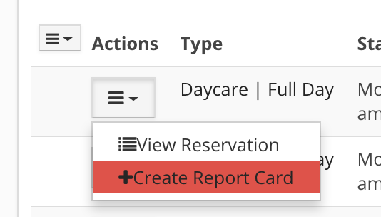 Dropdown menu with options.