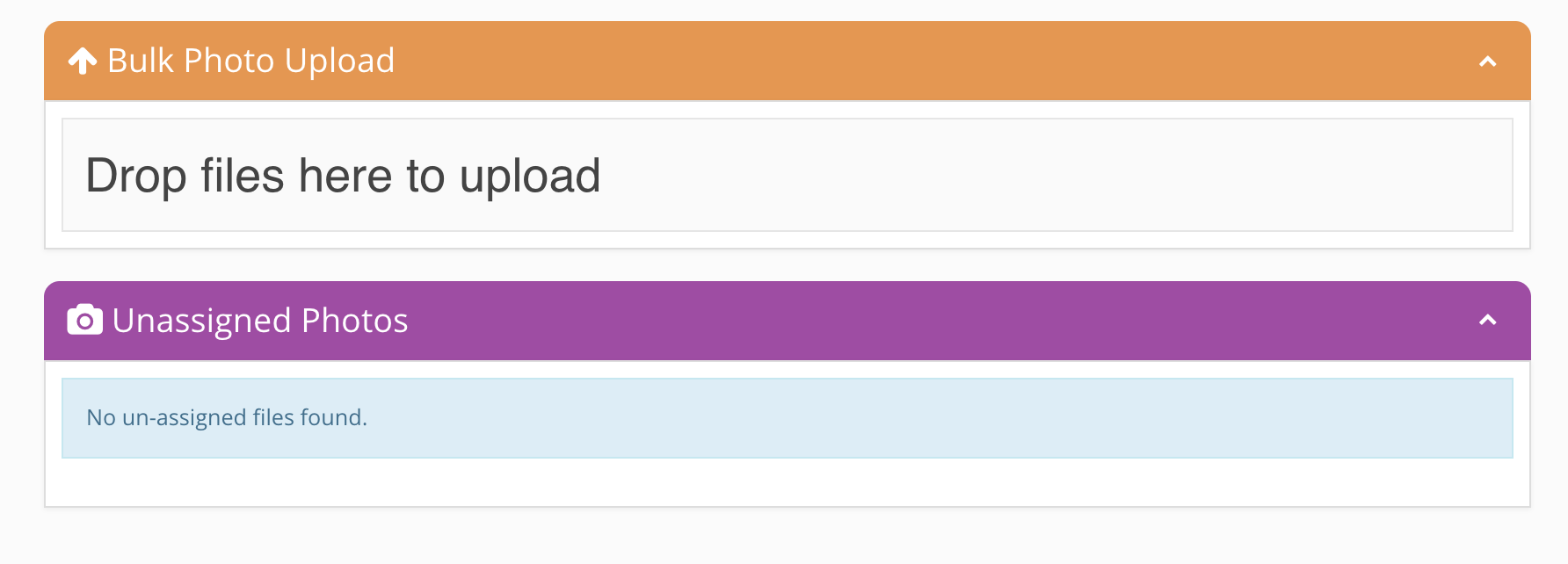 File upload interface with no files.