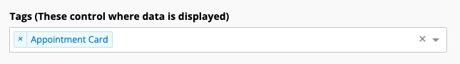 Appointment Card tag in interface