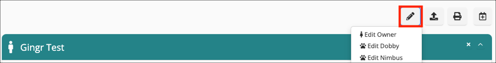 Dropdown menu with edit options.