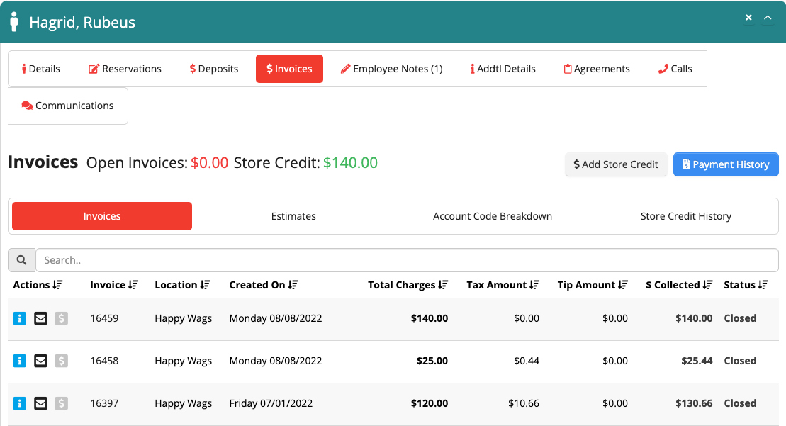 Invoice management dashboard screenshot