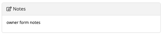 Notes section with text input