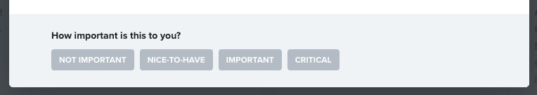Importance rating options: four buttons