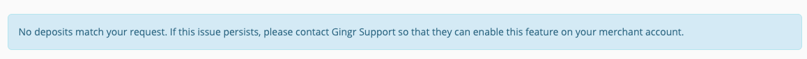 Error message about deposit request.