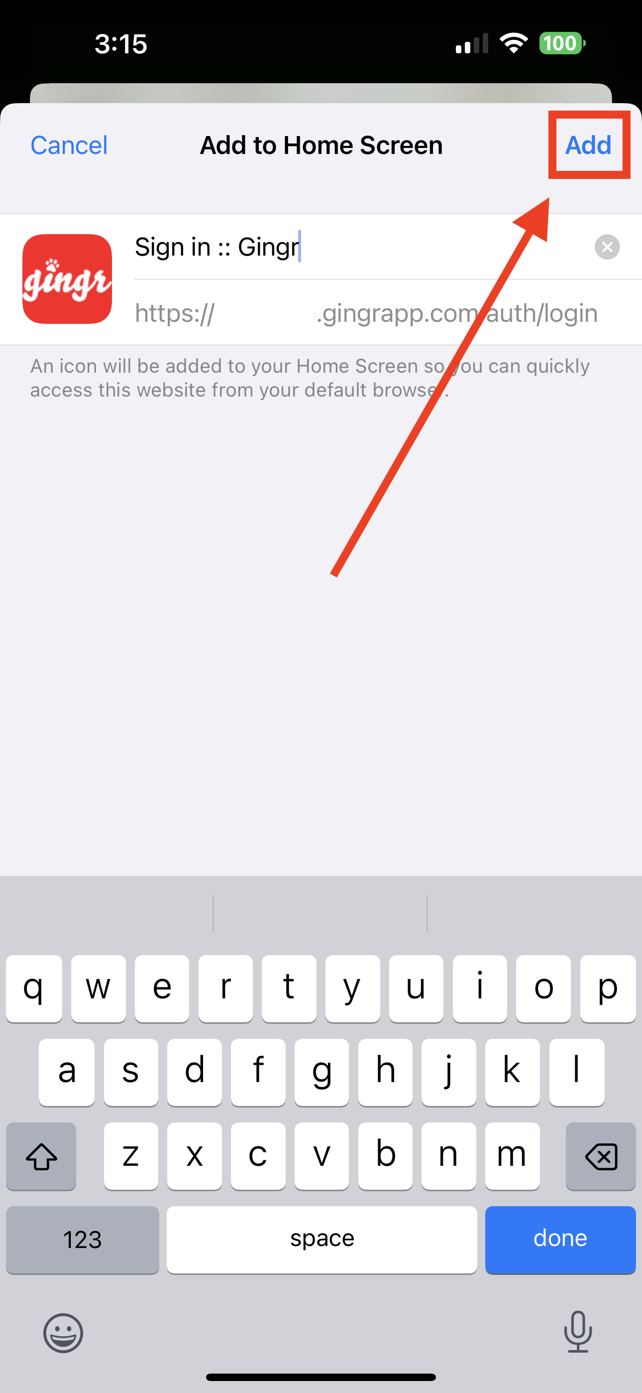 Add to Home Screen" prompt on iPhone.