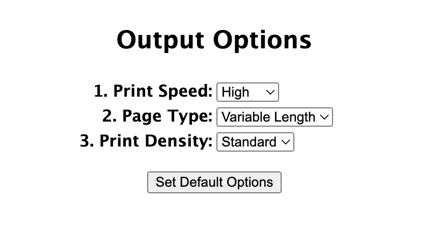 Print settings menu with options.