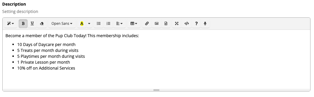 Membership Description