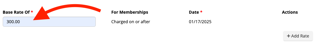 Membership Base Rate