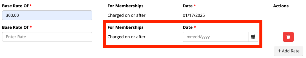 Membership Schedule New Rate
