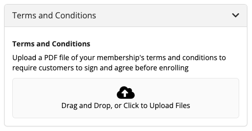 Memberships Upload Terms and Conditions